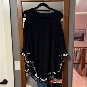 Elegant Black Women's Top with Ruffle Details